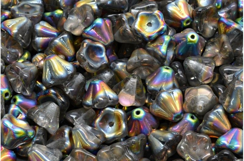 Bell Flower Beads, Crystal 28137 (00030-28137), Glass, Czech Republic