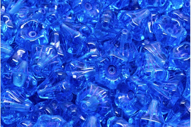 フラワーベルビーズ、クリスタル透明アクア 43810 (00030-60040-43810)、ガラス、チェコ共和国