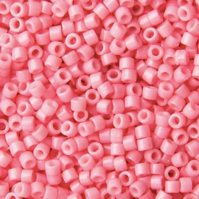 Miyuki Delica Glass Seed Beads, Duracoat Opaque Light Carnation (#2116), Glass, Japan