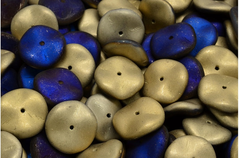 Ripple Beads, Crystal Matte 98548 (00030-84100-98548), Glass, Czech Republic