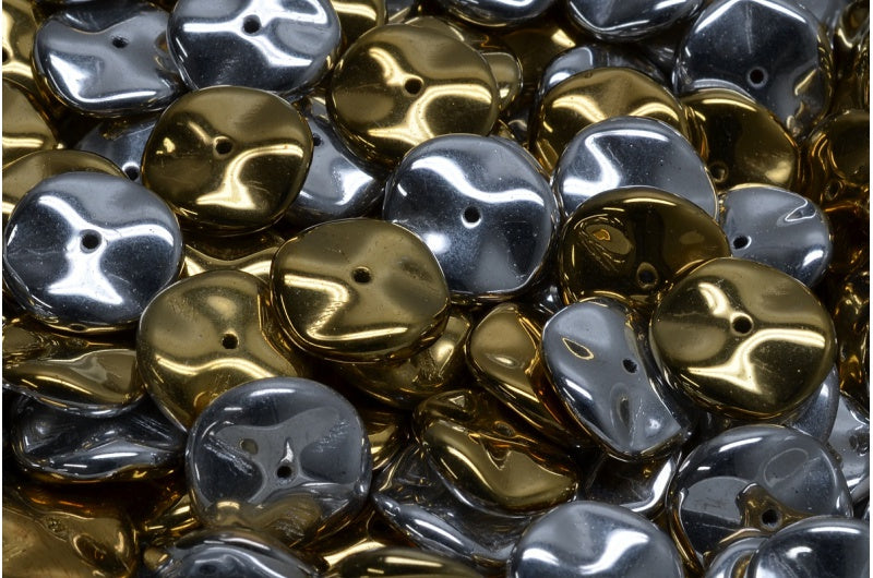 Ripple Beads, Crystal 98550 (00030-98550), Glass, Czech Republic