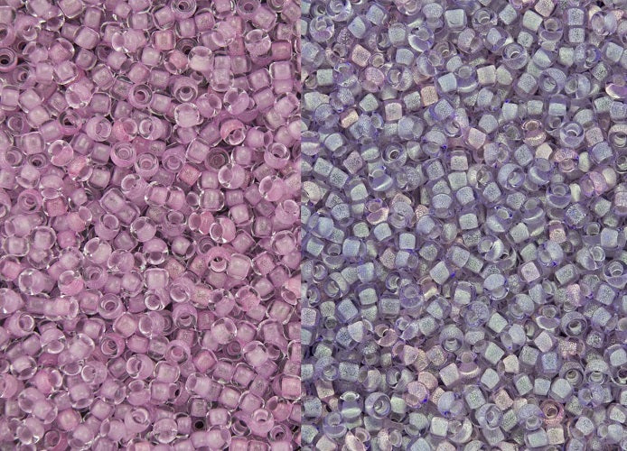 TOHO Round Glass Seed Beads, Glow In The Dark-dark pink/green pink (#2724), Glass, Japan