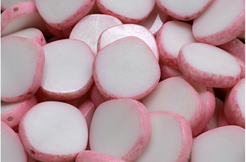 テーブルカット8エッジデザインビーズ、グレーウォームパープルスポット(83500-33304)、ガラス、チェコ共和国