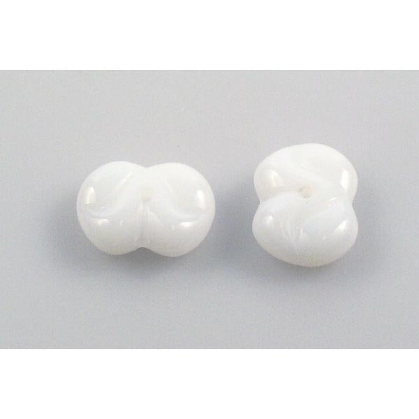 プレス成形ガラスビーズ、チョークホワイト(03000)、ガラス、チェコ共和国