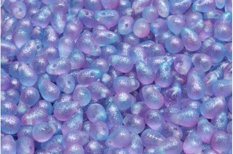 Drop Beads, Crystal Blue (00030-542003), Glass, Czech Republic