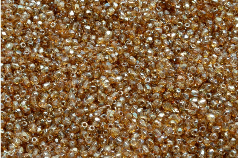 多面圆形火抛光珠,水晶 22501 (00030-22501),玻璃,捷克共和国