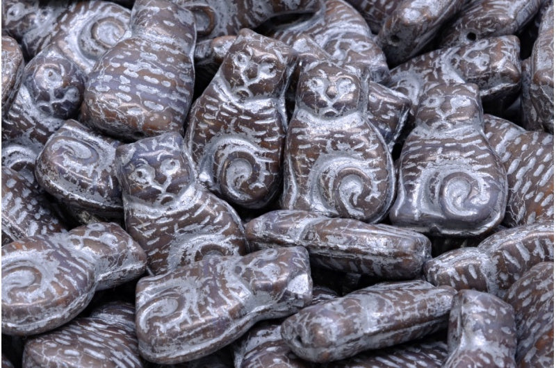 OUTLET 10 grams Cat Beads, 17 x 11 mm, R0001 Silver Lined (R0001-54301), Glass, Czech Republic