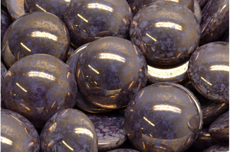 凸圆形珠子,28410 赤土紫罗兰 (28410-15496),玻璃,捷克共和国