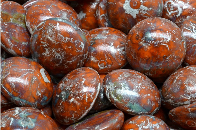 カボションビーズ、98412 ステインシルバー (98412-65400)、ガラス、チェコ共和国