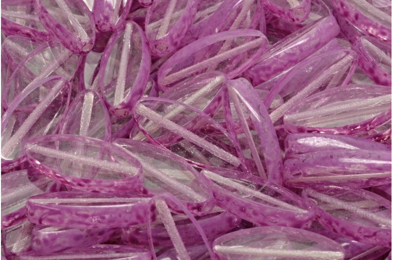 テーブルカット シップフラットビーズ、クリスタルピンクスポット(00030-33306)、ガラス、チェコ共和国