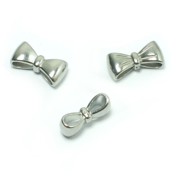 Decorative spacer - bow, approx. 12 x 6 mm, Stainless Steel 304