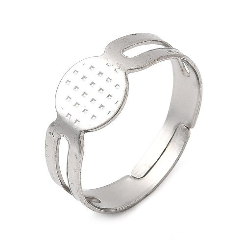 Adjustable ring with a flat surface of approx. 8 mm, min. ring diameter approx. 17 mm, Stainless Steel 304