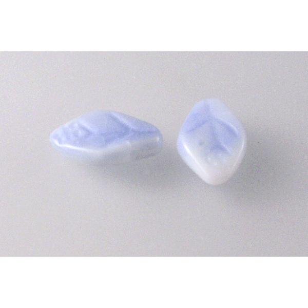 Cherry Leaf Beads, Light Sky Blue (07314), Glass, Czech Republic