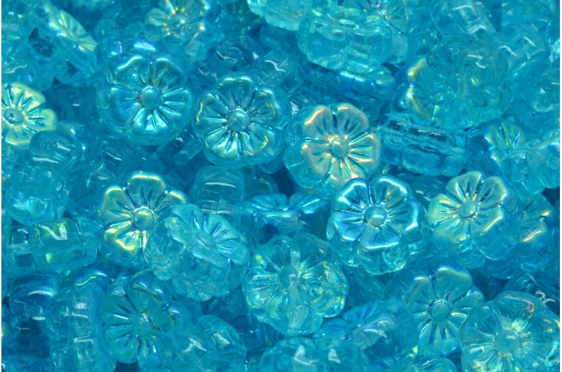 マロウフラワー、クリスタルABライトアクアブルー(00030-28701-34308)、ガラス、チェコ共和国