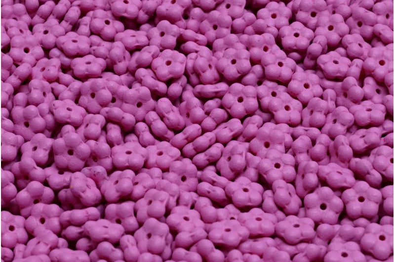 忘れな草ビーズ、ホワイトブライトパープルマット(02010-22M13)、ガラス、チェコ共和国