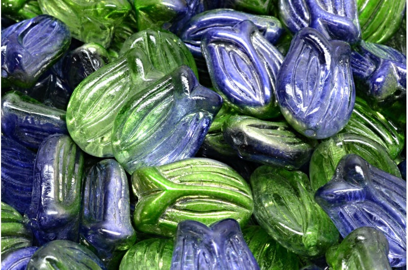 ミニチューリップビーズ、クリスタル 48206 (00030-48206)、ガラス、チェコ共和国