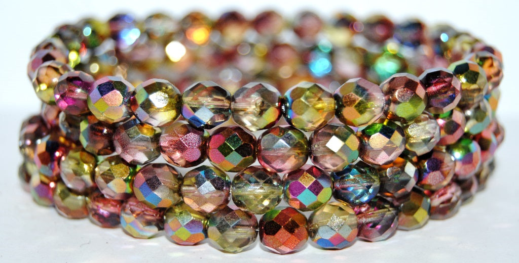 Fire Polished Round Faceted Beads, 95600 (95600), Glass, Czech Republic ~ STRANDED