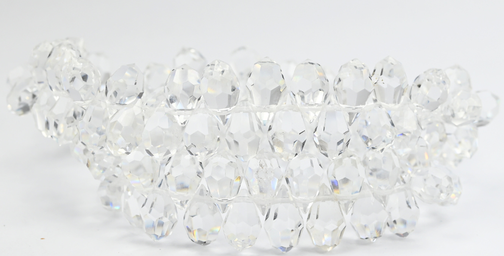 OUTLET 10 grams Faceted Fire Polished Beads Drop, 11 x 6 mm, Crystal (00030), Glass, Japan