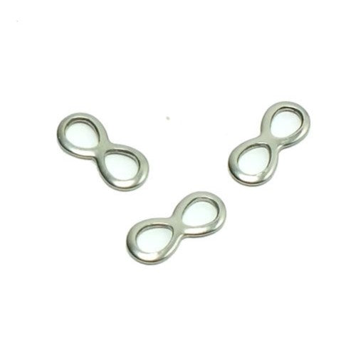 Decorative piece - infinity, approx. 10 x 4.5 mm, Stainless Steel 304