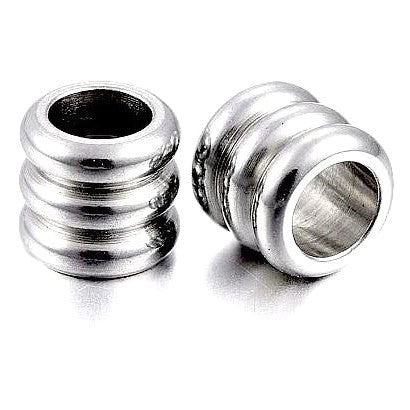 Decorative part - metal bead, approx. 4.5 x 5 mm, hole diameter approx. 3 mm, Stainless Steel 304