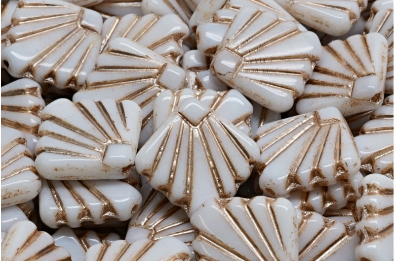 OUTLET 10 grams Diafan Beads, 17 x 17 mm, White Copper Lined (02010-54324), Glass, Czech Republic