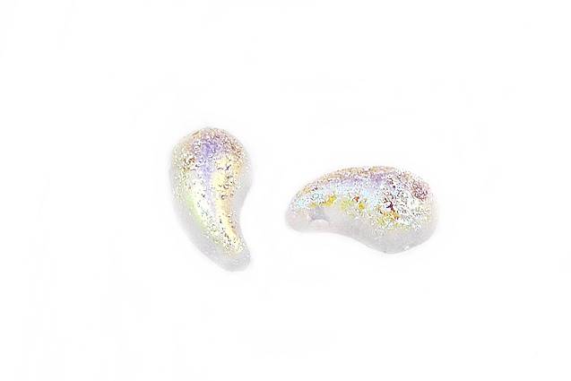 Zoliduo 2-Hole Beads, Crystal Etched Ab (00030-LEPT-28701), Glass, Czech Republic