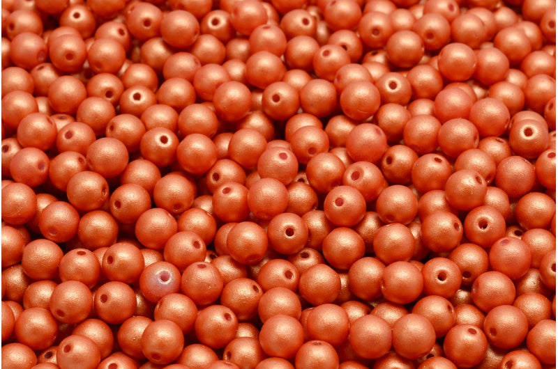 ラウンドドラックビーズ、ホワイト 24102 (02010-24102)、ガラス、チェコ共和国