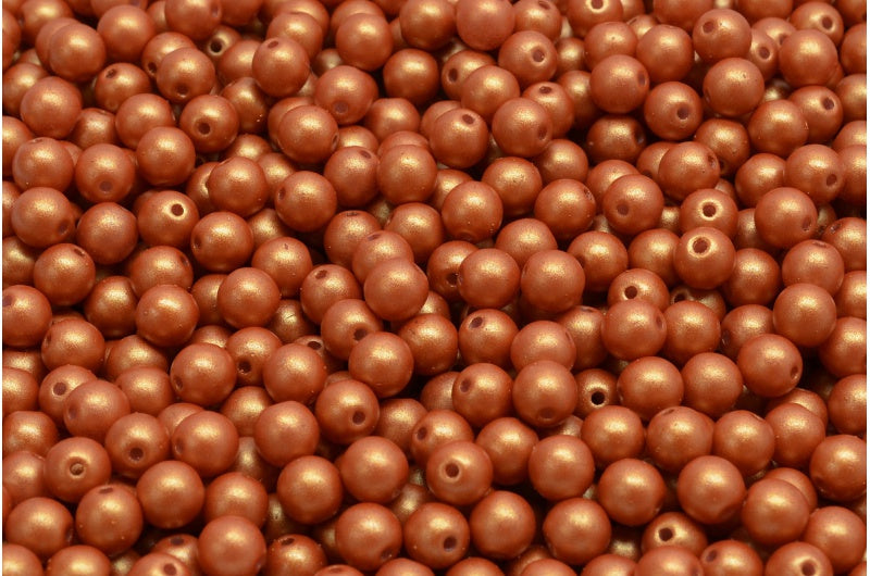 ラウンドドラックビーズ、ホワイト 24104 (02010-24104)、ガラス、チェコ共和国