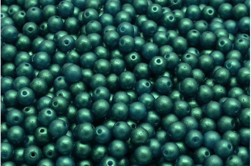 OUTLET 10克圆形压花珠,白色绿色祖母绿(02010-24105),玻璃,捷克共和国