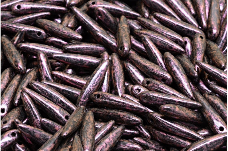 Thorn Beads, Black Green Iridiscent (23980-86922), Glass, Czech Republic