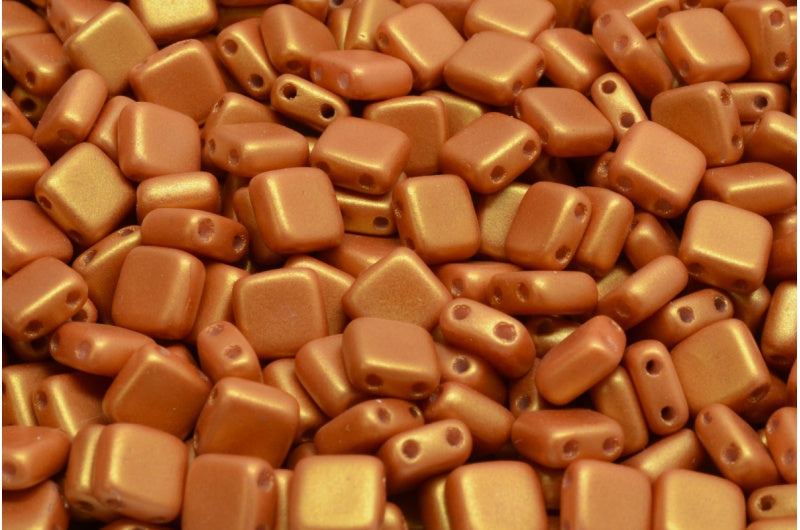 2穴プレスタイルビーズ、ホワイト 24104 (02010-24104)、ガラス、チェコ共和国