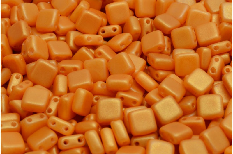 2 孔压制瓷砖珠,白色 24109 (02010-24109),玻璃,捷克共和国