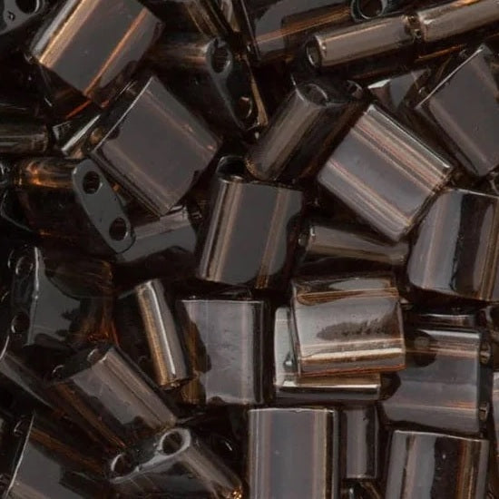 Miyuki Tila / Half Tila / Quater Tila 2-hole Beads, Transparent brown (#0135), Glass, Japan
