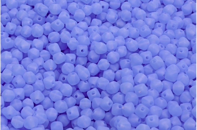 Bicone Beads, Opal Blue Matte (31010-84100), Glass, Czech Republic