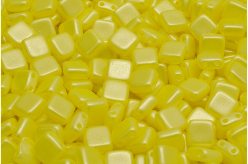 2穴プレスタイルビーズ、ホワイト 24002 (02010-24002)、ガラス、チェコ共和国