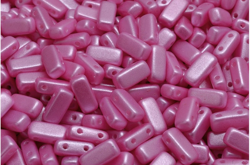 2 孔压制瓷砖珠,白色 24005 (02010-24005),玻璃,捷克共和国