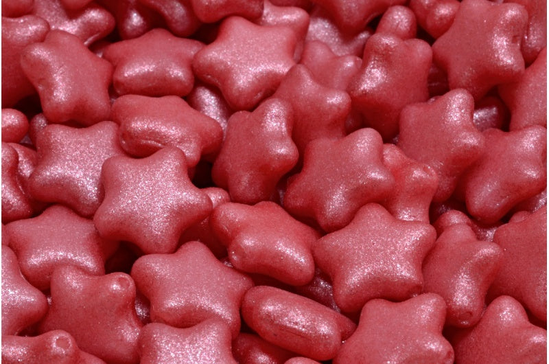 フラットスタービーズ、ホワイトレッド(02010-542005)、ガラス、チェコ共和国