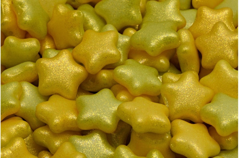 フラットスタービーズ、ホワイトイエロー(02010-542009)、ガラス、チェコ共和国