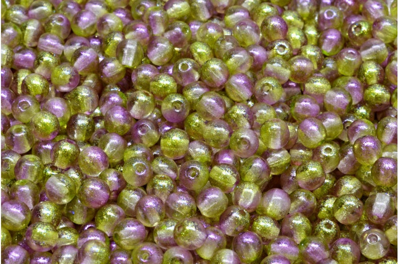 Round Druck Beads, Crystal 48806 (00030-48806), Glass, Czech Republic