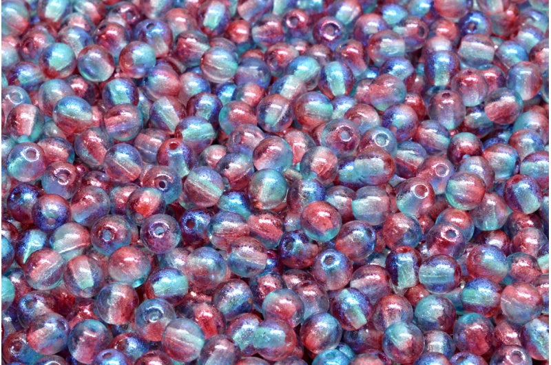 Round Druck Beads, Crystal 48813 (00030-48813), Glass, Czech Republic