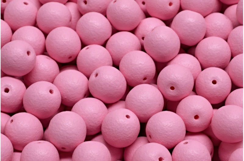 Round Druck Beads, White 22M10 (02010-22M10), Glass, Czech Republic