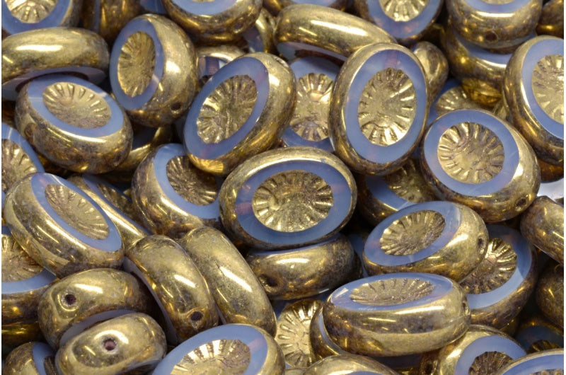 奥特莱斯 10克 台面切割猕猴桃珠,蛋白石白黄铜(01000-90215),玻璃,捷克共和国