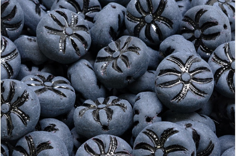 奥特莱斯 10克圆形蜘蛛珠,黑色哑光(23980-84100),玻璃,捷克共和国