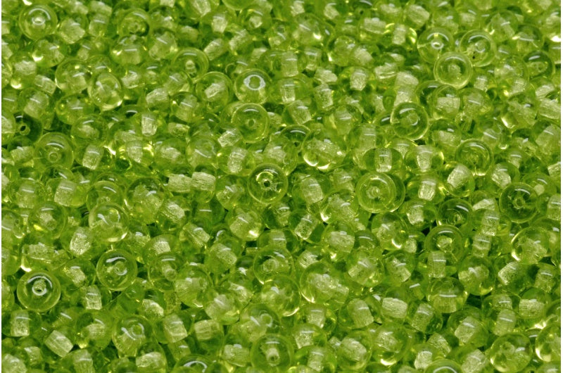 Rondelle Druck 珠子,透明绿色 (50230),玻璃,捷克共和国