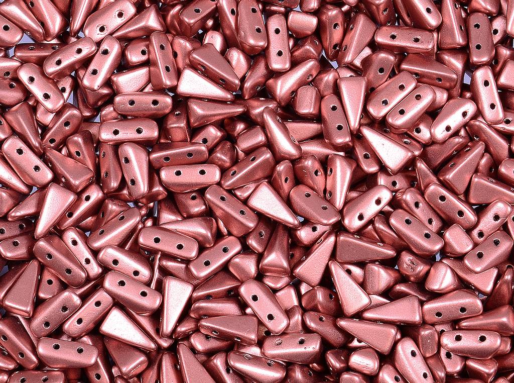 Vexolo 2穴ビーズ、銅(01780)、ガラス、チェコ共和国