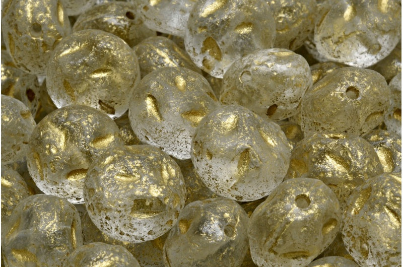 Monon Stone Beads, Crystal Etched Gold Lined (00030-etch-54302), Glass, Czech Republic