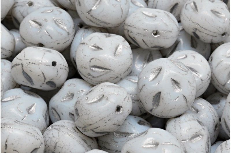 Monon Stone Beads, White Silver Lined (02010-54301), Glass, Czech Republic