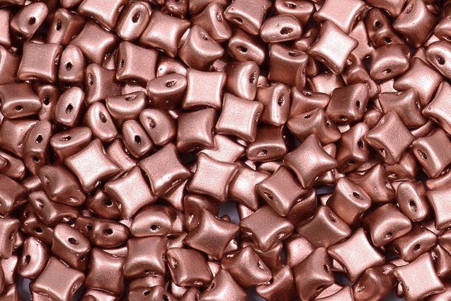 Wibeduo 2-Hole Beads Star Cross, Light Vintage Copper (01770), Glass, Czech Republic