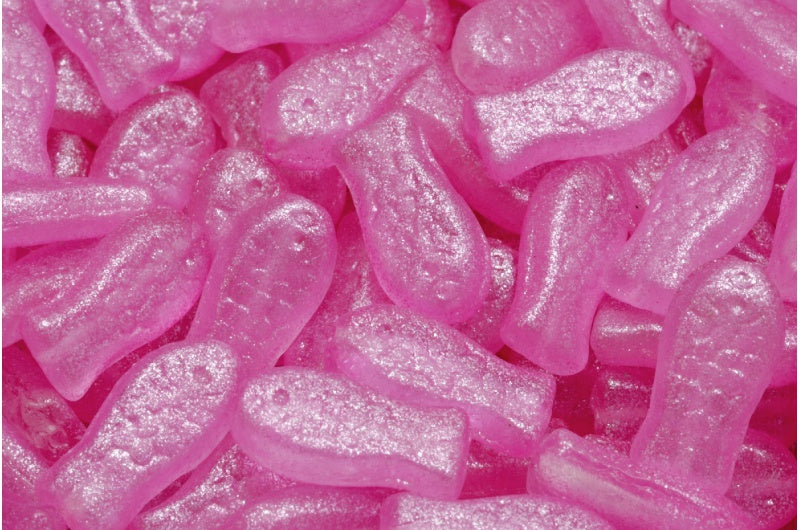 ミディアムフィッシュビーズ、クリスタルピンク(00030-542002)、ガラス、チェコ共和国