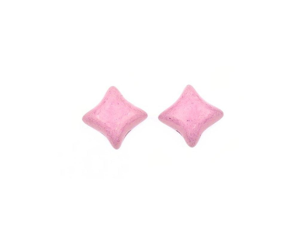 アウトレット 10グラム WibeDuo 2穴星型ビーズ、8 x 8 mm、チョークホワイトラスターライラ (03000-14494)、ガラス、チェコ共和国